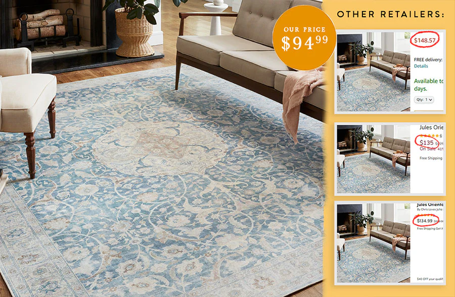 Chris Loves Julia x Loloi Antique Sky Rug, Pick Your Size