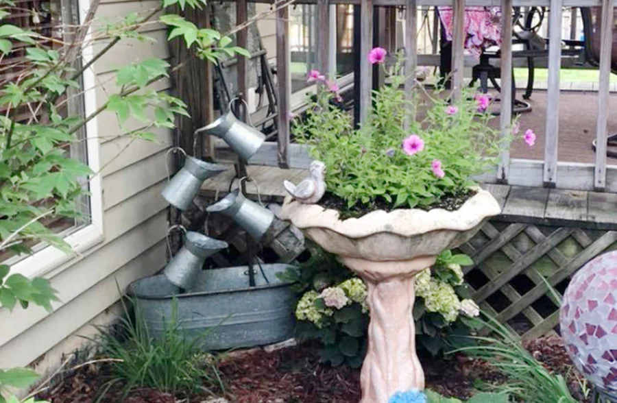Galvanized Watering Can Fountain
