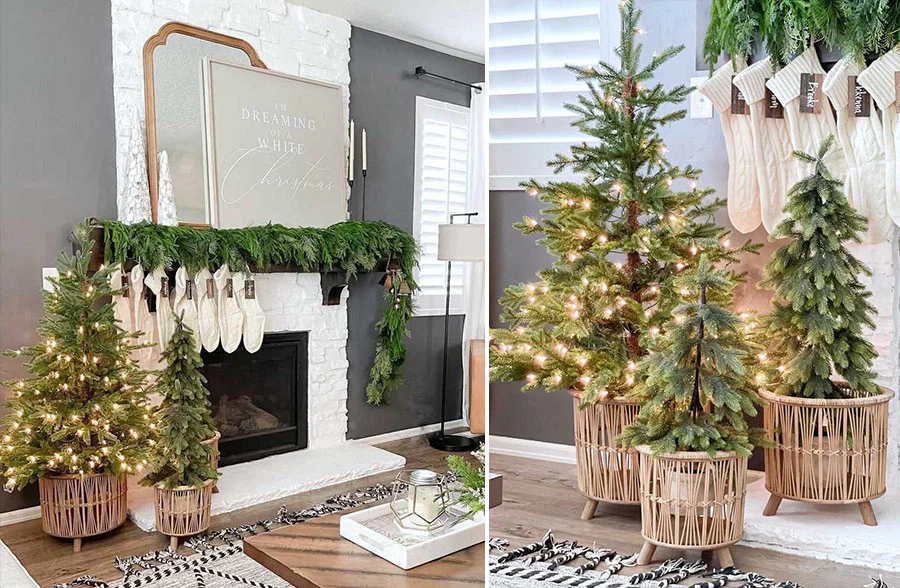 Bamboo Basket Stands, Set of 3