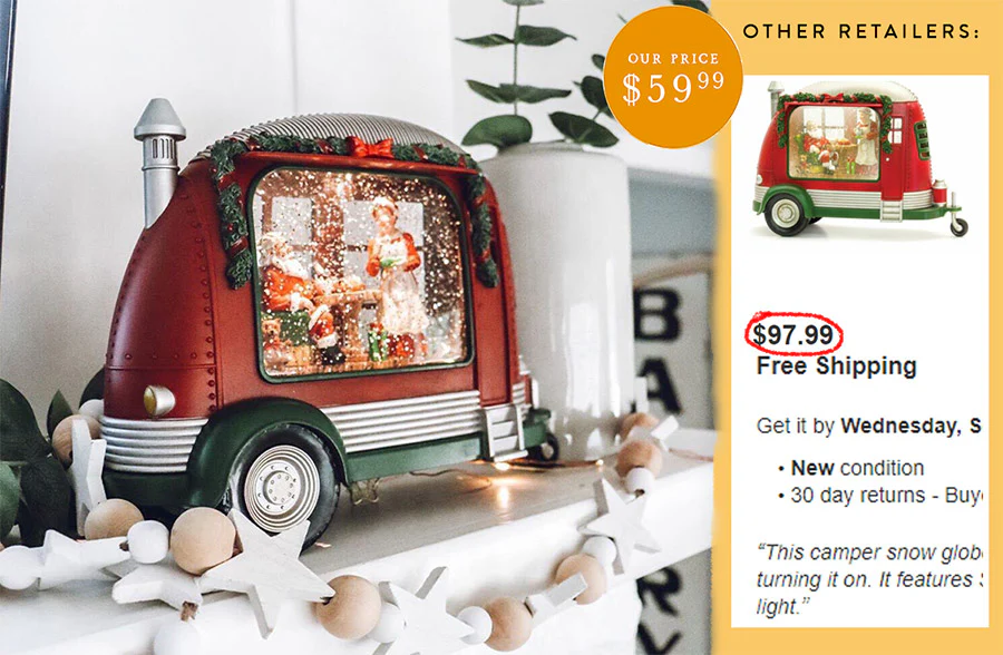 Light Up Camper Snow Globe