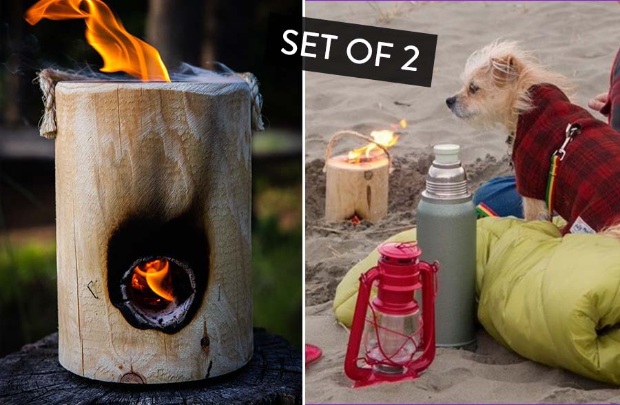 Campfire Log with Handle, Set of 2 | Handmade in the USA