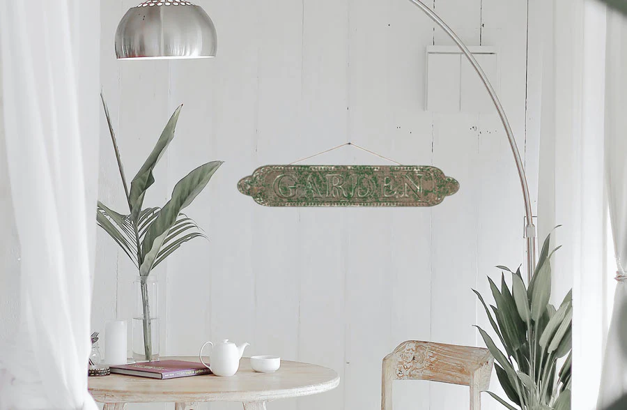 Distressed Green Garden Plaque