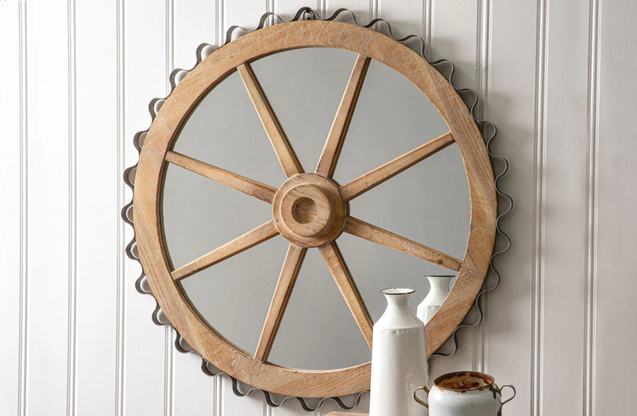 Wagon Wheel Wall Mirror