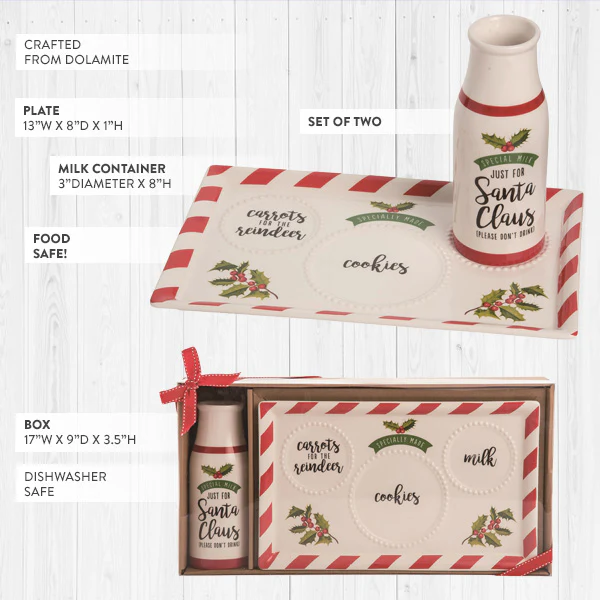 Santa Milk Bottle and Cookie Tray