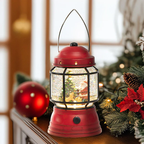 Light Up LED Rustic Santa Lantern