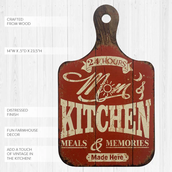 Kitchen Meals & Memories Decorative Cutting Board Sign