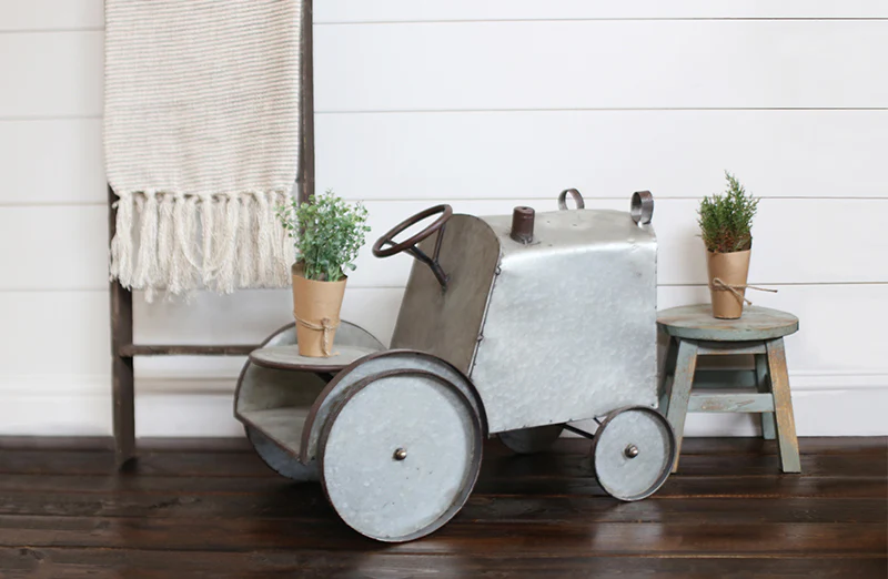 *HUUUGE* Galvanized Metal Tractor Decor