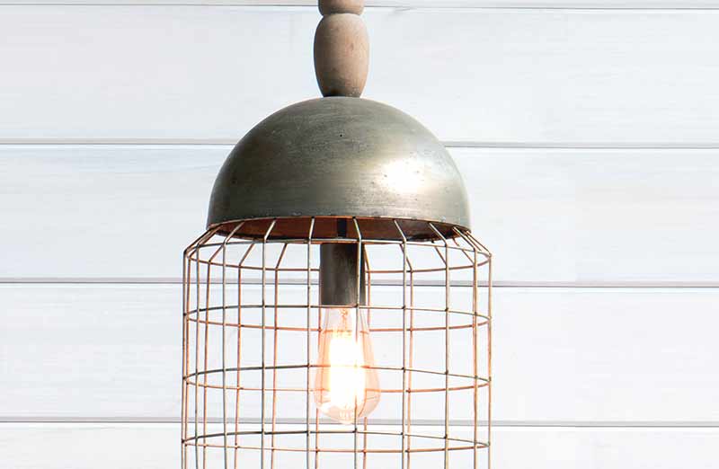 Industrial Metal Hanging Caged Pendant
