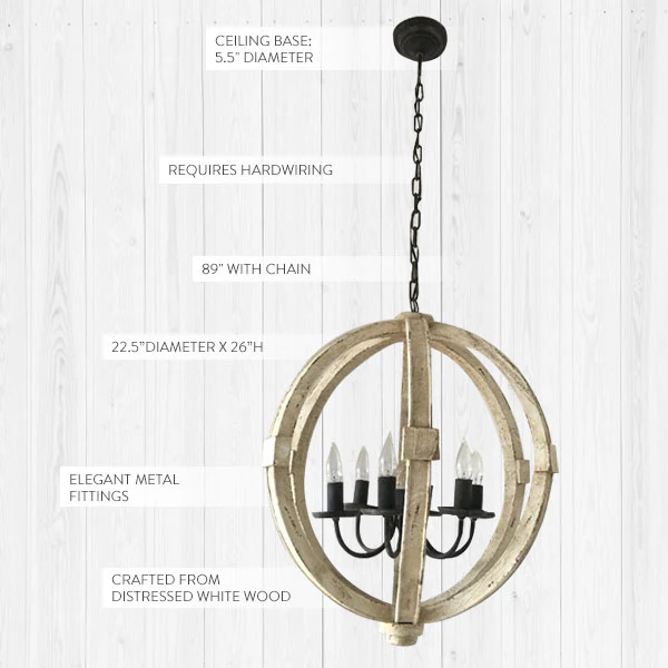Wooden Globe Chandelier