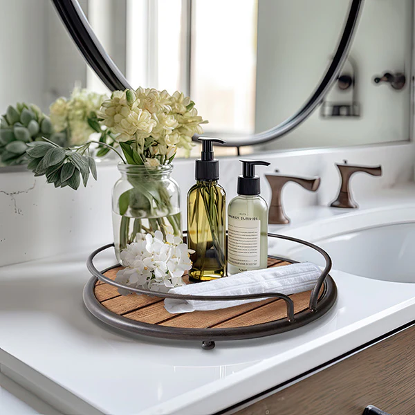 Round Wooden Serving Tray