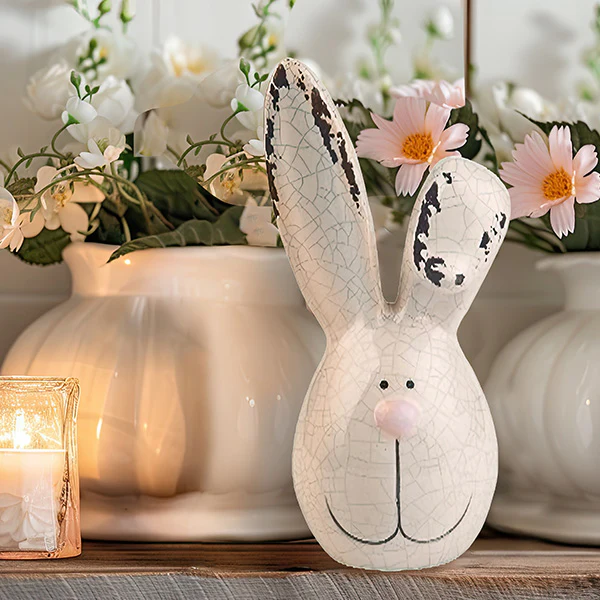 Crackled Finish Easter Bunny Head