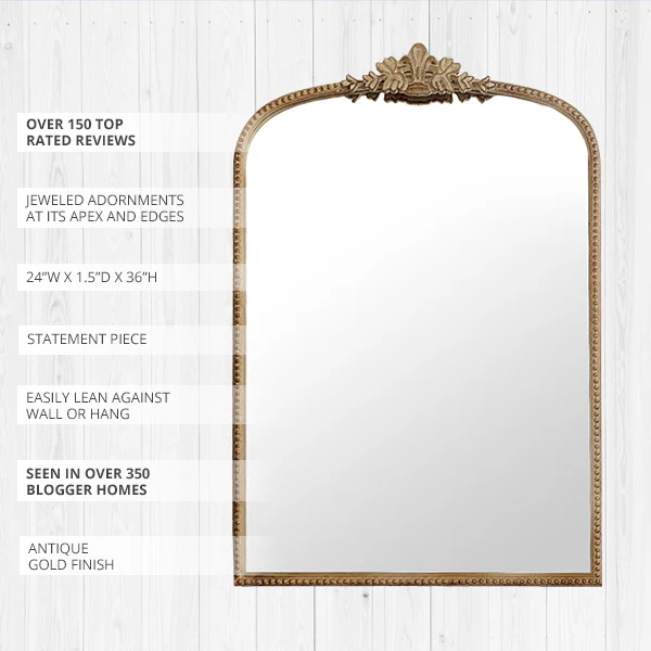 Gleaming Primrose Mirror | French Gold Ornate Filigree