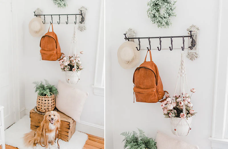 Carved Wood Coat Rack