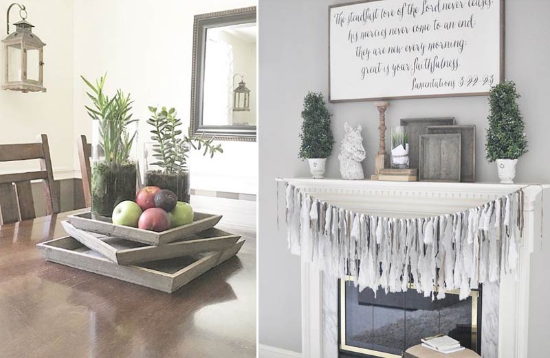 Square Reclaimed Wood Trays  Set of 3