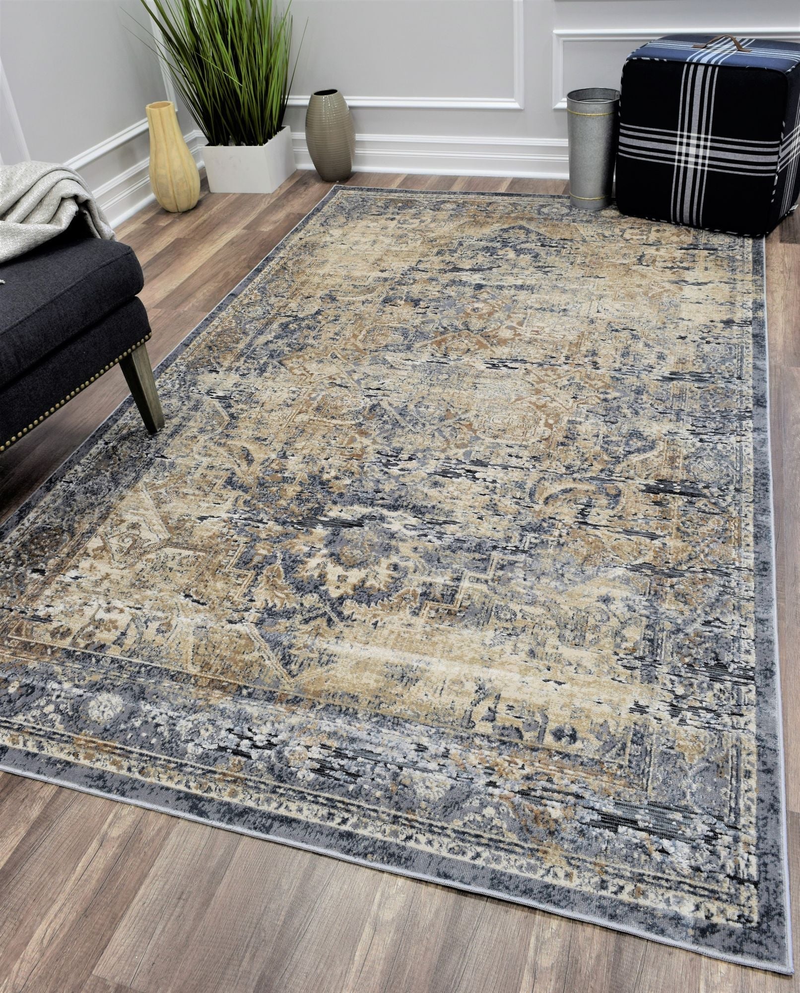 Cambridge Blue Navy Area Rug