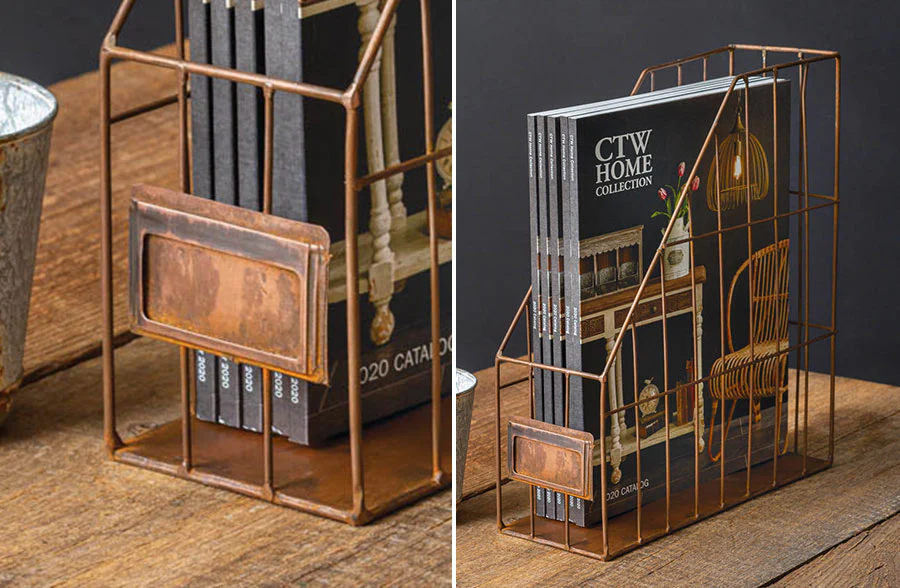 Copper Finish Desk Organizer