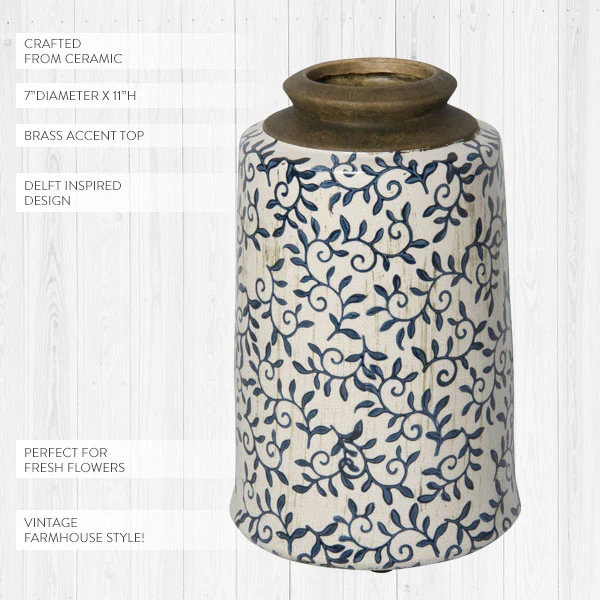 Blue and White Ceramic Vase