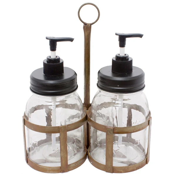 Double Mason Jar Soap Dispenser