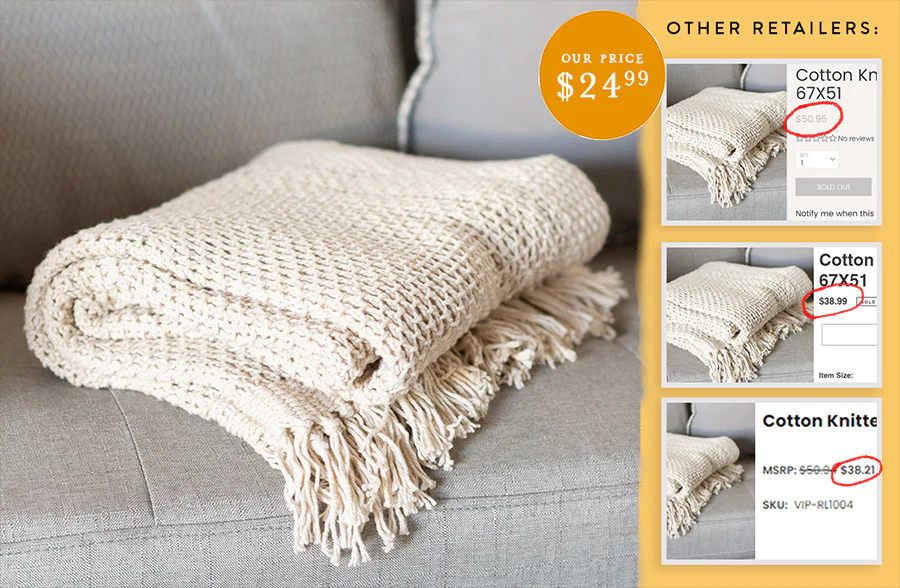 Handwoven Fringe Ivory Throw