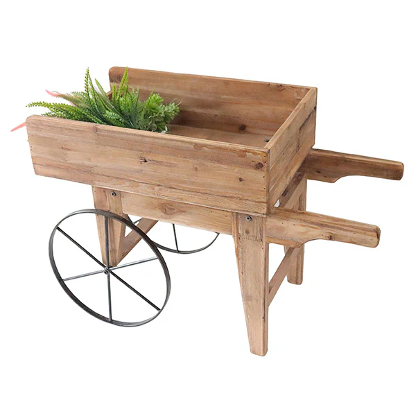 Wooden Wheelbarrow Decor
