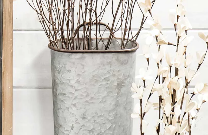 Galvanized Wall Buckets  Set of 3