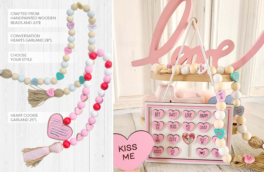 Valentine's Day Beaded Garland, Pick Your Style