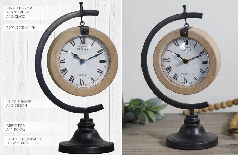 Modern Farmhouse Tabletop Clock