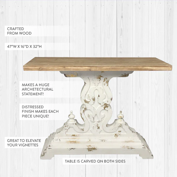 Distressed Carved Corbel Table