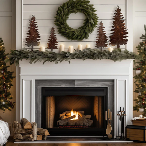 Rustic Metal Christmas Trees, Set of 4