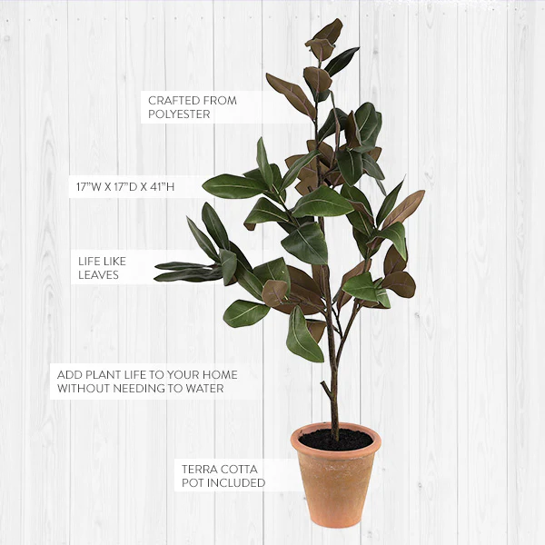 41 Tall Potted Faux Magnolia Sapling