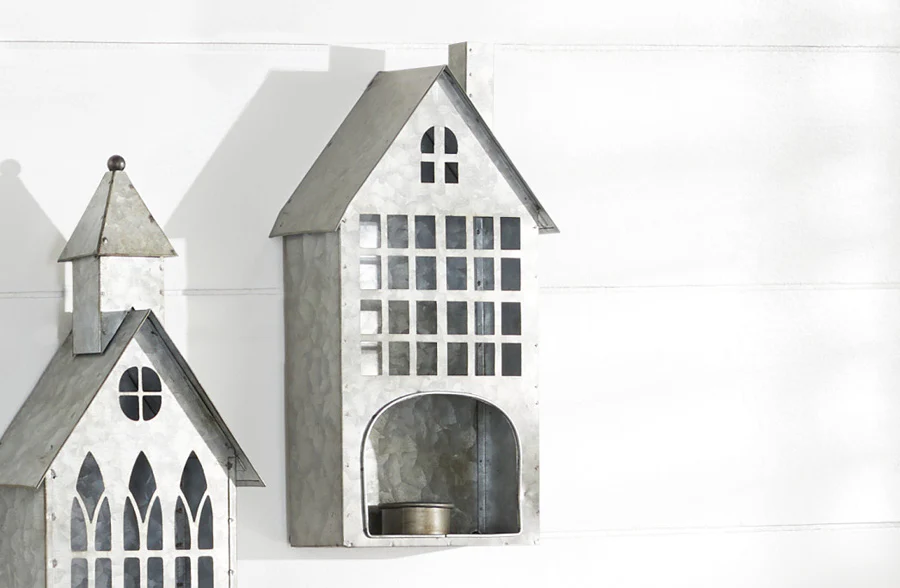 Galvanized Hanging Votive Holder, Set of 2