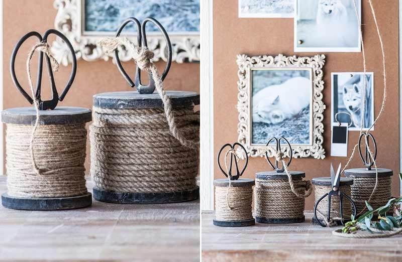 Jute Rope Spindle With Scissors