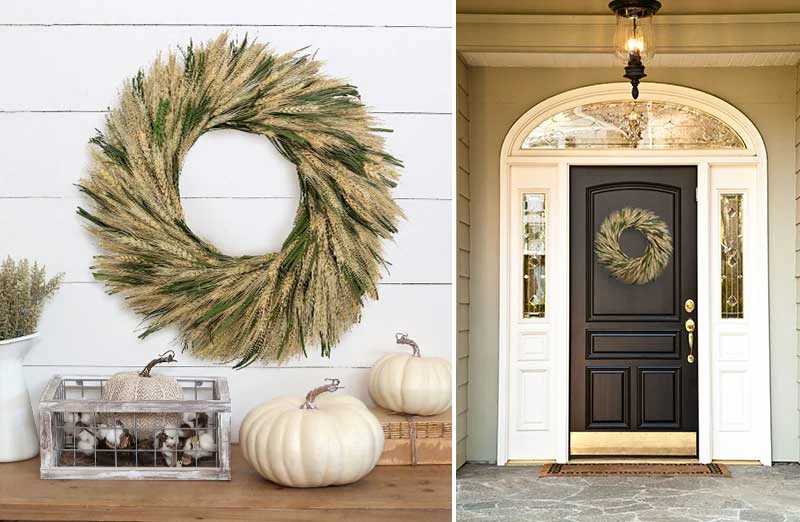 Wheat & Green Cycas Leaf Wreath