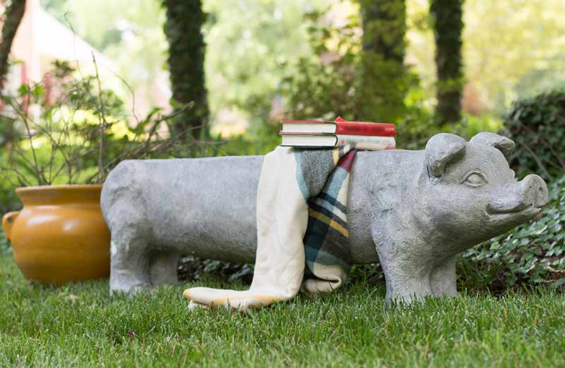 *HUGE* Eclectic Pig Garden Bench