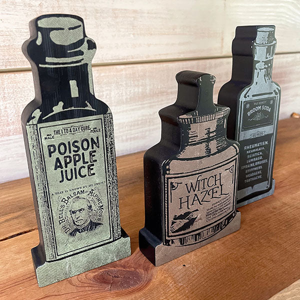 Spooky Apothecary Bottles, Set of Three