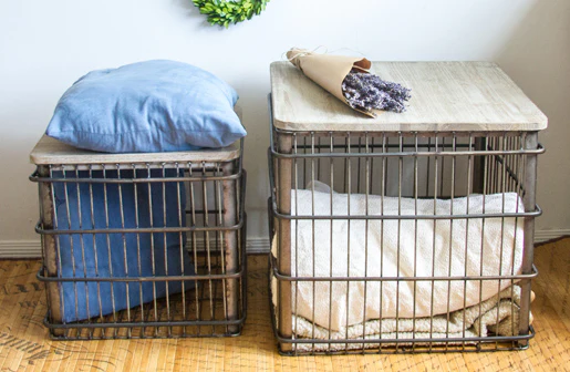 Wire Chicken Coop Crate Tables  Set of 2