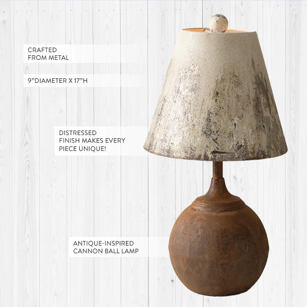 Antique-Inspired Cannon Ball Tabletop Lamp