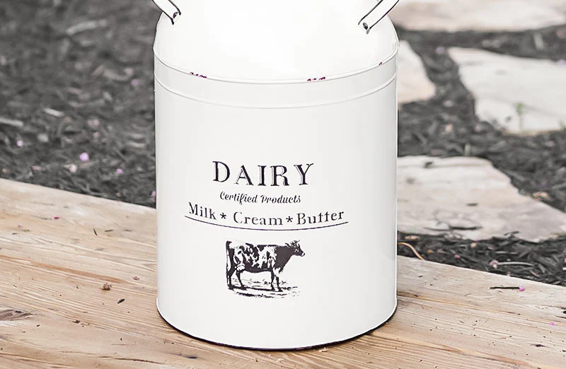 HUGE Enamel Milk Bottle