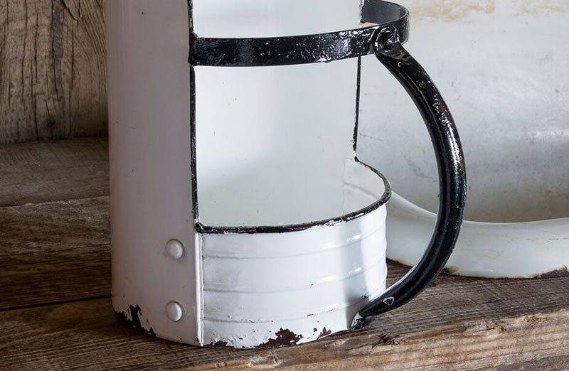 Vintage White Enamel Grain Scoop