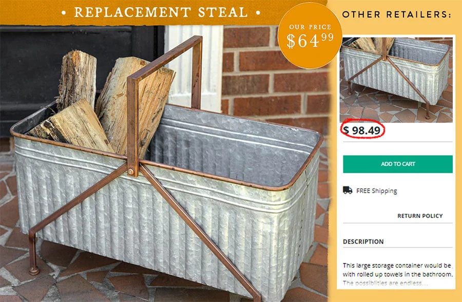 HUGE Galvanized Rustic Storage Bin