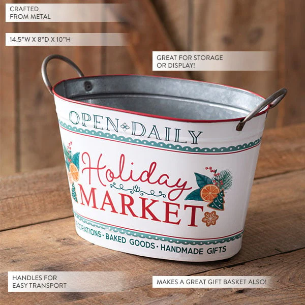 Nostalgic Holiday Market Bucket