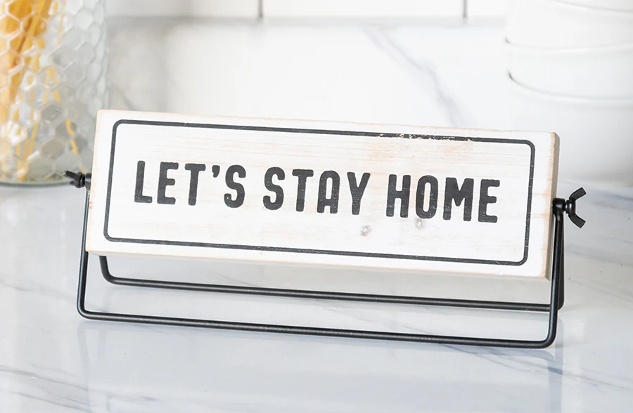 Stay Home or Eat Out Rotating Tabletop Sign