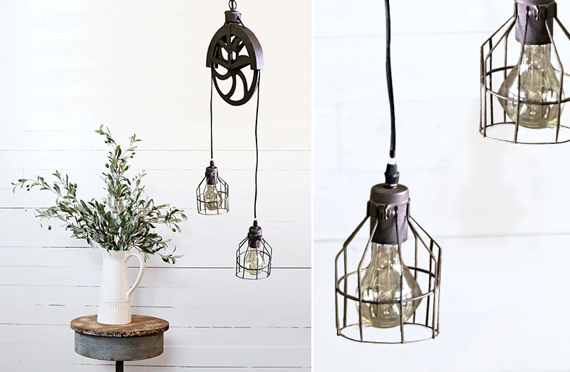 Double Pendant Pulley Light