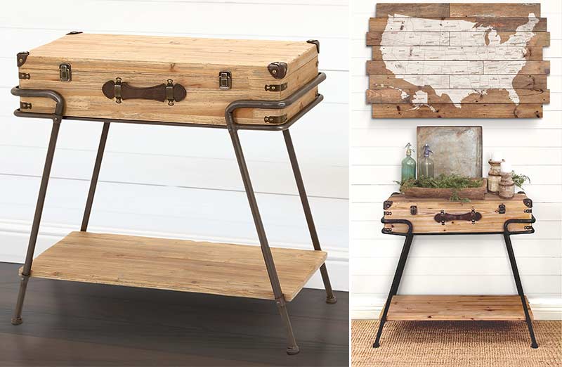 Wood Storage Accent Table