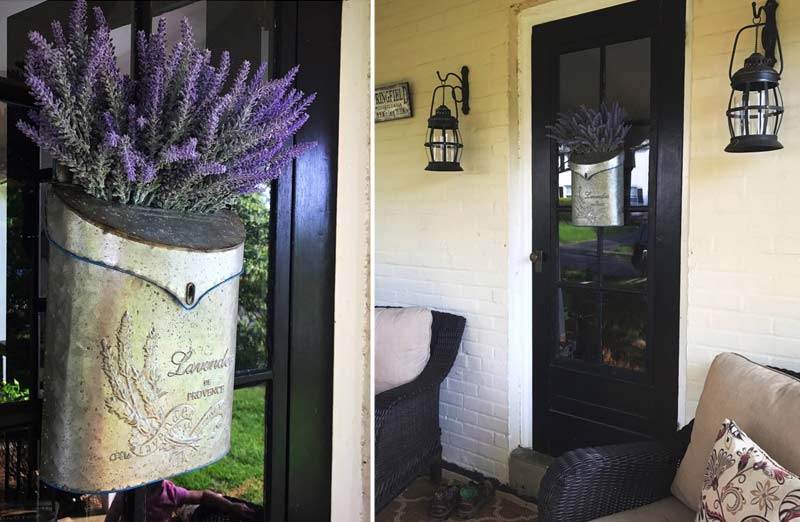 Vintage Tin Lavender Post Box