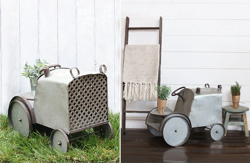 *HUUUGE* Galvanized Metal Tractor Decor