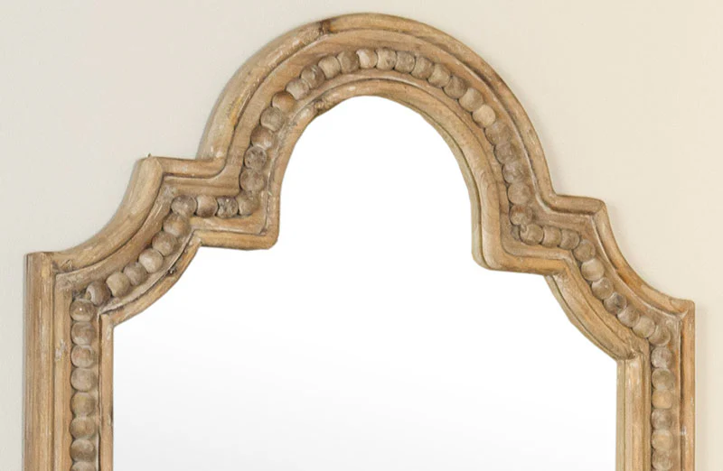 Wooden Bead Trim Mirror