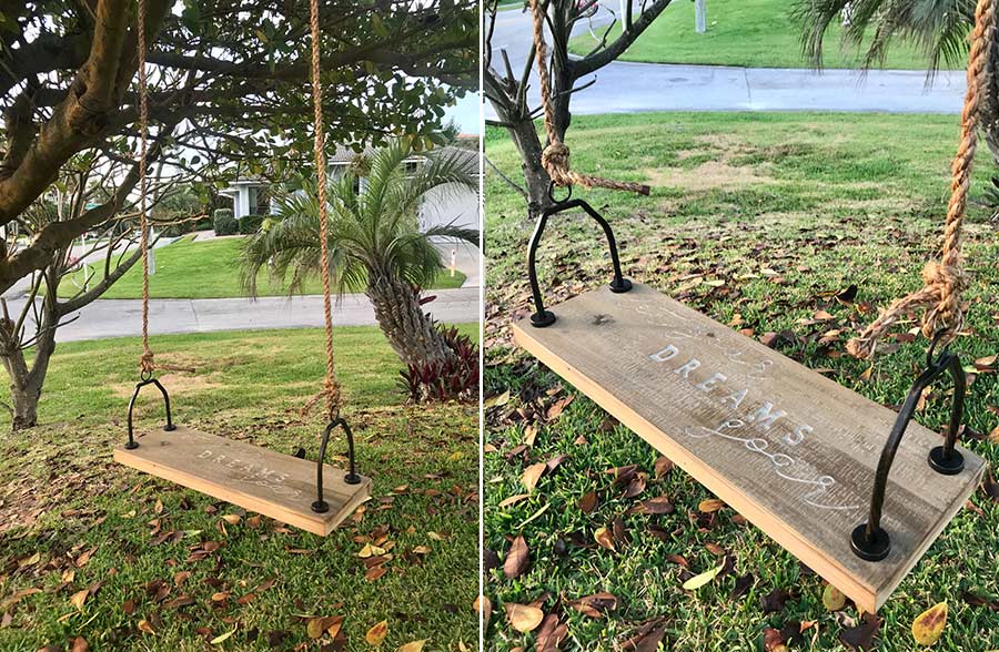 Let Your Dreams Soar Engraved Garden Swing