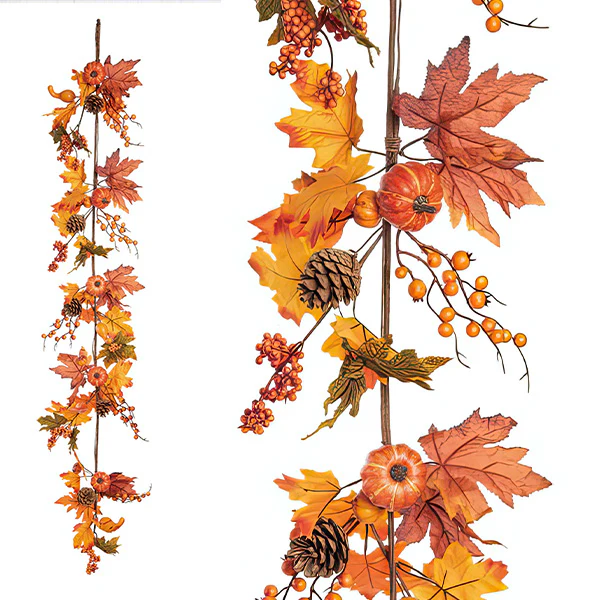 Harvest Leaf and Berry Garland | Autumn Glow