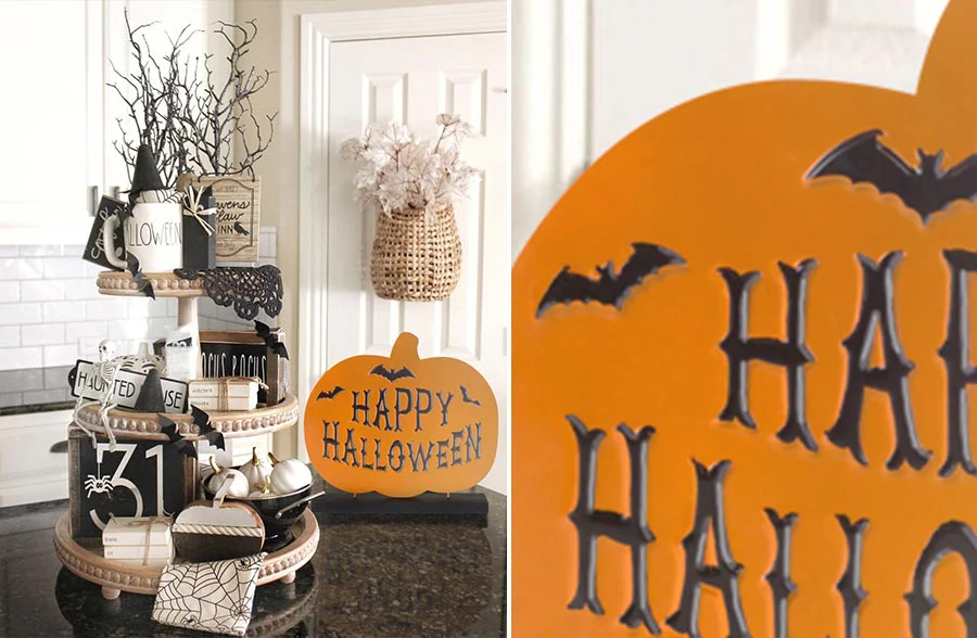 Happy Halloween Tabletop Pumpkin